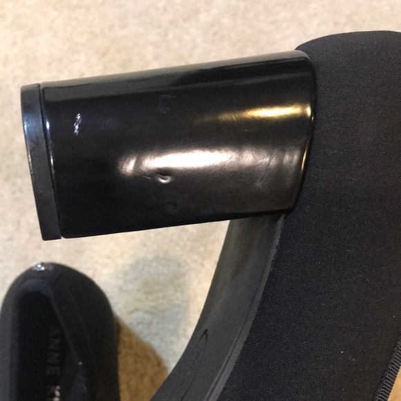 Anne Klein Black iFlex “Carole” Women’s Block Patent Look Heel Fabric Shoes-11 - Picture 5 of 11